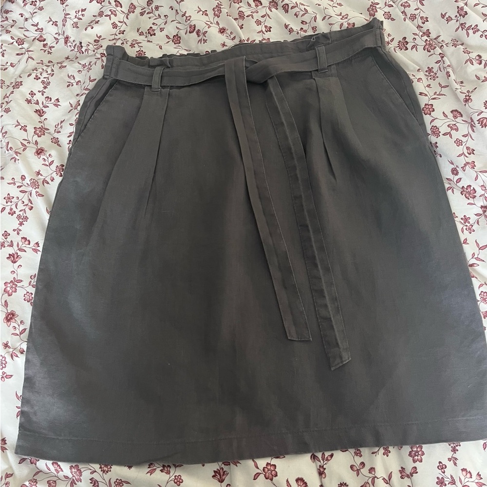 Ellen Tracy Gray Women's Linen Skirt - Size Large